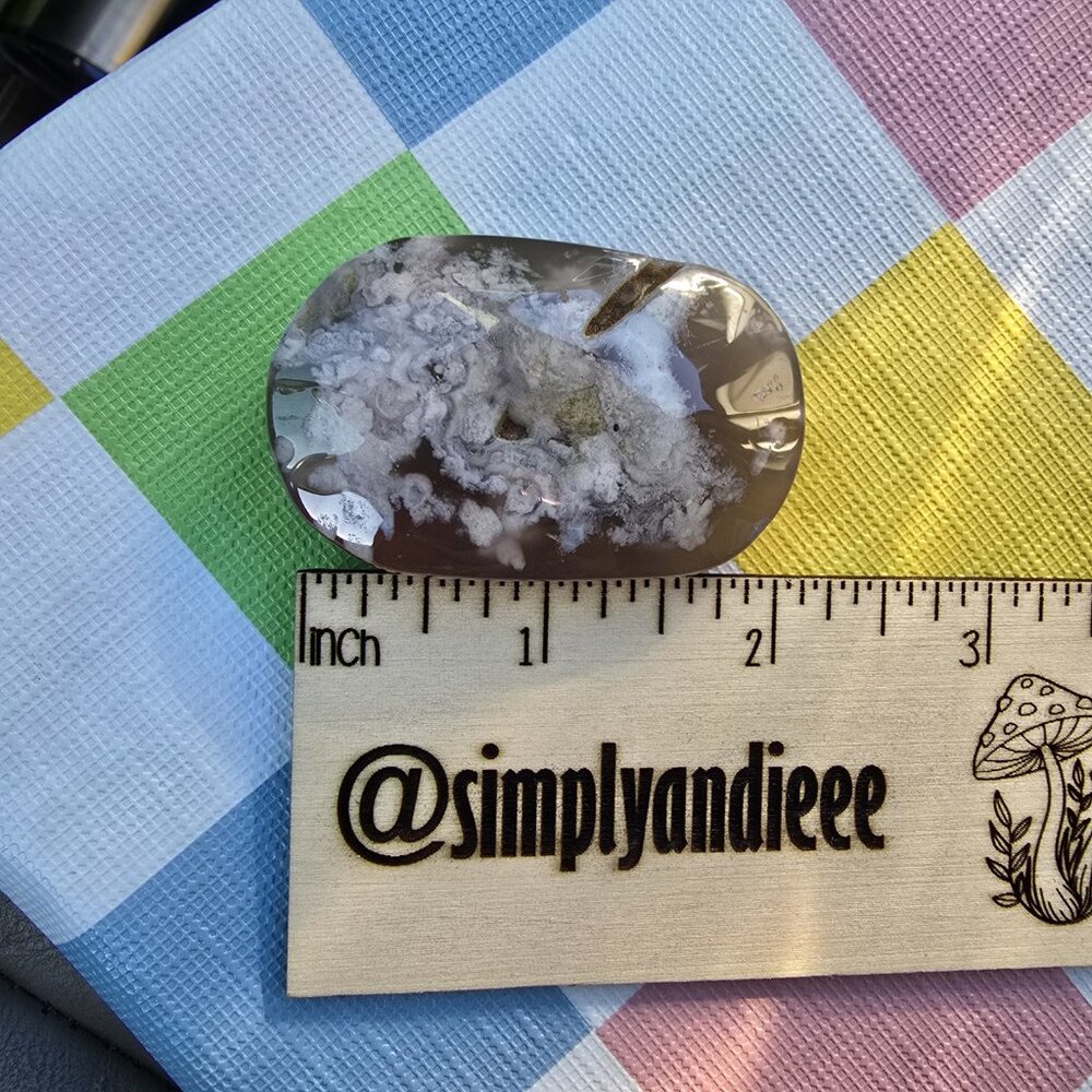 Flower Agate Crystal Palm Stone [N]